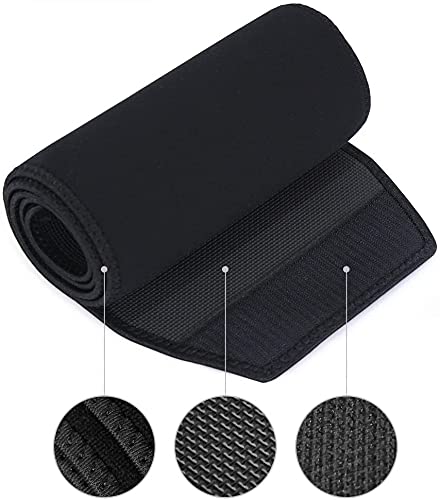 Bracoo Premium Waist Trimmer Wrap (Broad Coverage), Sweat Sauna Slim Belly Belt for Men and Women - Abdominal Waist Trainer, weight less, Increased Core Stability, Metabolic Rate, SE22, Black (L/XL)