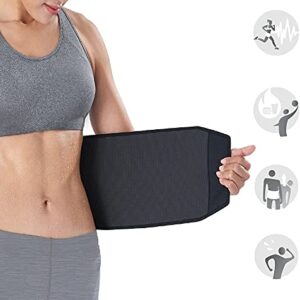 Bracoo Premium Waist Trimmer Wrap (Broad Coverage), Sweat Sauna Slim Belly Belt for Men and Women - Abdominal Waist Trainer, weight less, Increased Core Stability, Metabolic Rate, SE22, Black (L/XL)