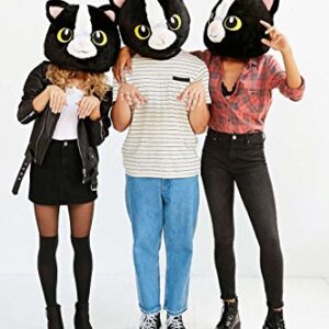 Clever Idiots Inc Animal Head Mask - Plush Costume for Halloween Parties & Cosplay (Cat)