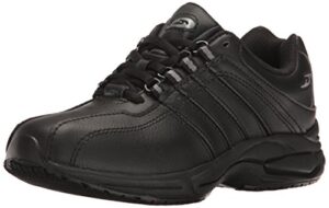 dr. scholl's shoes women's kimberly ii slip resistant work sneaker,black leather,9 wide
