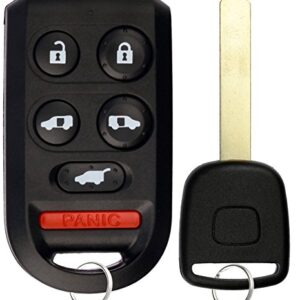 KeylessOption Keyless Entry Car Remote Fob with Uncut Ignition Transponder Key Replacement for OUCG8D-399H-A