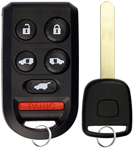 KeylessOption Keyless Entry Car Remote Fob with Uncut Ignition Transponder Key Replacement for OUCG8D-399H-A