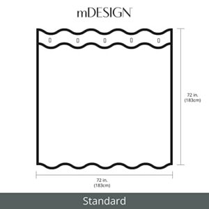 mDesign Waffle Knit - Long Cotton Blend Shower Curtain - Spa Quality, Luxury, Solid Color Cloth Shower Curtains for Bathroom - Hyde Collection, 72" x 72" - White