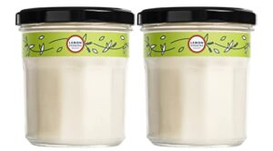 mrs. meyer's soy aromatherapy candle, 35 hour burn time, made with soy wax and essential oils, lemon verbena, 7.2 oz- pack of 2