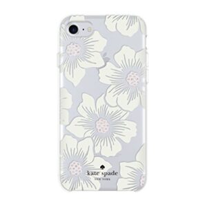 kate spade new york phone case|for apple iphone 8, iphone 7, iphone 6s, and iphone 6|protective phone cases with slim design, drop protection,and floral print-hollyhock cream/blush/crystal gems/clear