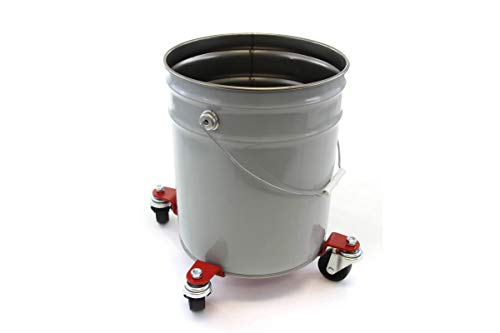 2) Heavy Duty 5 Gallon Drum Bucket Dolly Dollies Steel Frame Easy Push Roll Swivel Casters