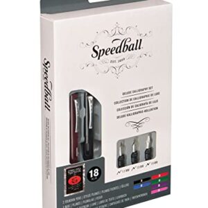 Speedball 002904 Calligraphy Deluxe Fountain Pen Set Pen Set - With 2 Pens, 3 Nibs, and 12 Assorted Ink Cartridges