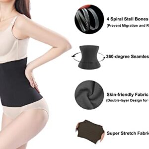 KSKshape Waist Trainer Shapewear For Weight loss Tummy Control Body Shaper Breathable Waist Cincher,Black,XL/XXL(Fits Waist 29-32inch)