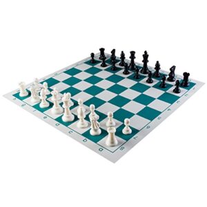 AMEROUS Chess Set 17" x 17" Roll-up Travel Chess in Carry Tube with Shoulder Strap Easy to Carry for Beginner and Kids