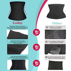 LODAY 2 in 1 Postpartum Recovery Belt,Body Wraps Works for Tighten Loose Skin(XL,Black)
