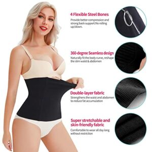 LODAY 2 in 1 Postpartum Recovery Belt,Body Wraps Works for Tighten Loose Skin(XL,Black)