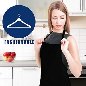 White Classic Wealuxe Black Apron without Pockets 12 Pack, Professional Bib Apron Bulk, Cooking Aprons for Women and Men, Adult Chef Apron for Kitchen and Restaurant