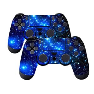 subclap 2 packs ps4 controller skin, vinyl decal sticker cover for playstation 4 dualshock 4 wireless controller (shinny blue)