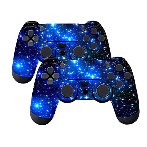 SubClap 2 Packs PS4 Controller Skin, Vinyl Decal Sticker Cover for Playstation 4 DualShock 4 Wireless Controller (Shinny Blue)