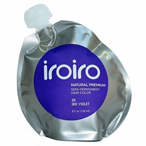 iroiro premium natural semi-permanent hair color 30 iro violet (8oz) by iroiro