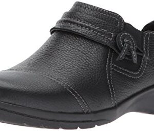 Clarks Women's Cheyn Madi Loafer, Black Tumbled Leather, 10 W US