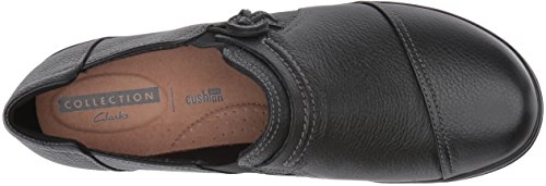 Clarks Women's Cheyn Madi Loafer, Black Tumbled Leather, 10 W US