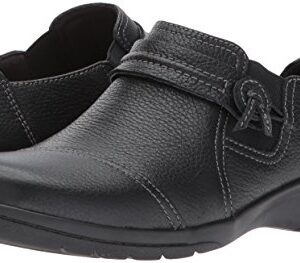 Clarks Women's Cheyn Madi Loafer, Black Tumbled Leather, 10 W US