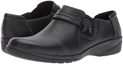 Clarks Women's Cheyn Madi Loafer, Black Tumbled Leather, 10 W US