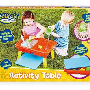 Toddler Sensory Kids Table with Lid | Sensory Bin | Kidoozie | Mega Block Compatible Lid | Indoor Outdoor Use , Red, G02521 17 x 12.5 x 11 inches