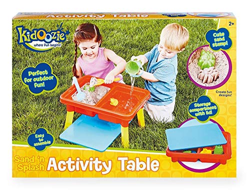 Toddler Sensory Kids Table with Lid | Sensory Bin | Kidoozie | Mega Block Compatible Lid | Indoor Outdoor Use , Red, G02521 17 x 12.5 x 11 inches