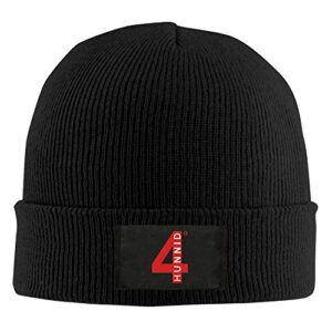 winter 4hunnid-logo black unisex warm wool hat for men's