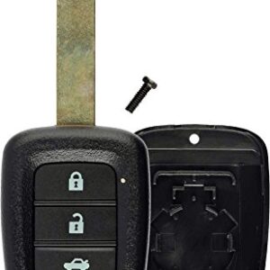 KeylessOption Keyless Entry Remote Uncut Key Case Fob Shell Cover Replacement