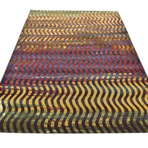 Unique Loom Outdoor Modern Collection Area Rug - Wavy (5' 3" x 8' Rectangle, Multi/ Beige)