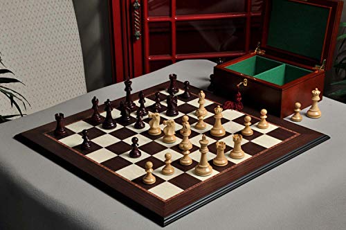 The House of Staunton The Reykjavik II Series Chess Set, Box & Board Combination - Purpleheart Gilded