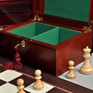 The House of Staunton The Reykjavik II Series Chess Set, Box & Board Combination - Purpleheart Gilded