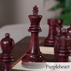 The House of Staunton The Reykjavik II Series Chess Set, Box & Board Combination - Purpleheart Gilded