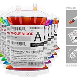 WYNK Blood Bags for Drinks, 10 IV Bags for Halloween Party Decoration, Reusable Drink Pouch for Live Blood of Theme Parties, Masquerade,Vampire,Zombie,Nurse Graduation Party Props