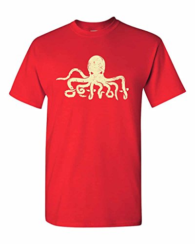 CreateMyTee | Detroit Octopus | Hockey Fan Mens/Womens Short Sleeve T-Shirt (Medium) Red