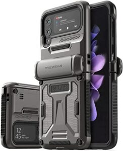 vrs design terra guard phone case for galaxy z flip 3, semi-auto hinge protective case compatible with galaxy z flip 3 5g (2021)