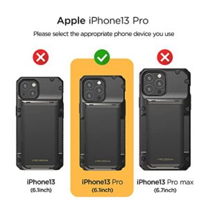 VRS DESIGN Damda Glide Pro Phone Case for iPhone 13 Pro, Sturdy Semi Auto Wallet [4 Cards] Case Compatible for iPhone 13 Pro Case (2021) Black
