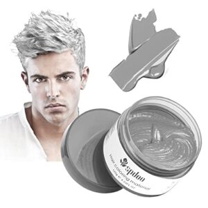 silver grey hair dye temporary hair color wax, gray hair paint wax, colored hair dye wax for men women kids daily party cosplay halloween diy hair color