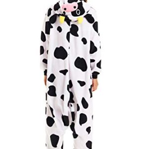 CANASOUR Halloween Custume Adult Anime Cow Polyster Women's Onesie Costume (X-Large, Cow)