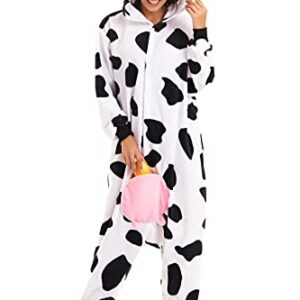 CANASOUR Halloween Custume Adult Anime Cow Polyster Women's Onesie Costume (X-Large, Cow)