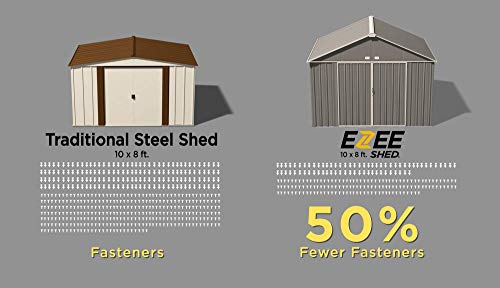 Arrow 10' x 8' EZEE Shed Charcoal with Cream Trim Extra High Gable Steel Storage Shed