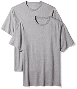 amazon essentials men's short-sleeve crewneck t-shirt, pack of 2, grey heather, medium