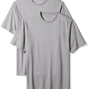 Amazon Essentials Men's Short-Sleeve Crewneck T-Shirt, Pack of 2, Grey Heather, Medium