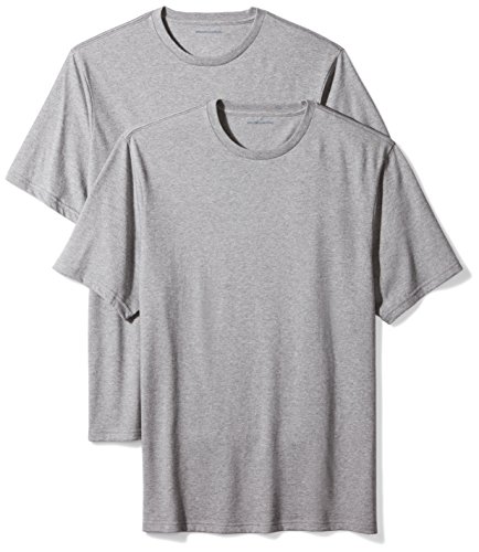 Amazon Essentials Men's Short-Sleeve Crewneck T-Shirt, Pack of 2, Grey Heather, Medium