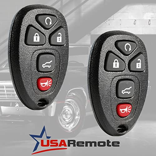 Key Fob Keyless Entry Remote with Ignition Key fits Chevy Suburban Tahoe Traverse/GMC Acadia Yukon/Cadillac Escalade SRX/Buick Enclave/Saturn Outlook, Set of 2
