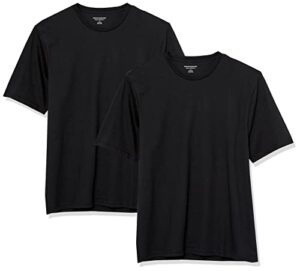 amazon essentials men's short-sleeve crewneck t-shirt, pack of 2, black, xx-large