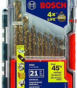 BOSCH CO21 21-Piece Cobalt Metal Drill Bit Set