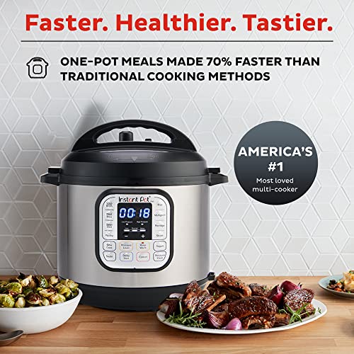 Instant Pot Duo 7-in-1 Electric Pressure Cooker, Slow Cooker, Rice Cooker, Steamer, Sauté, Yogurt Maker, Warmer & Sterilizer, Includes App With Over 800 Recipes, Stainless Steel, 3 Quart