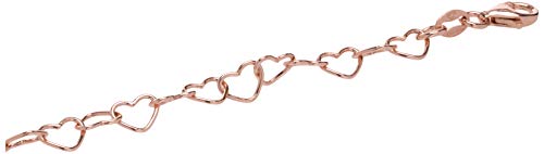 Amazon Collection Rose Gold Plated Sterling Silver 5.3mm Heart-Link Bracelet, 7'