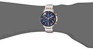 Bulova Men's Marine Star Series C Two-Tone Rose Gold Stainless Steel 6-Hand Chronograph Quartz Watch, Blue Dial Style: 98B301