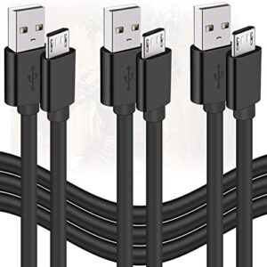 scovee ps4 controller charger cable,3-pack 6ft micro usb charger cord for xbox one,samsung galaxy,android phone,playstation dual shock 4,high speed charging replacement for kindle ereader,fire tablet