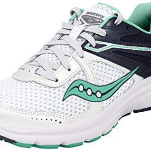 Saucony Women's Cohesion 11 Running Shoe, White/Teal, 8 Medium US